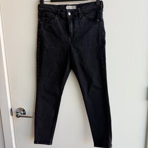Topshop Petite Jamie High Waisted Skinny Jeans in Black
